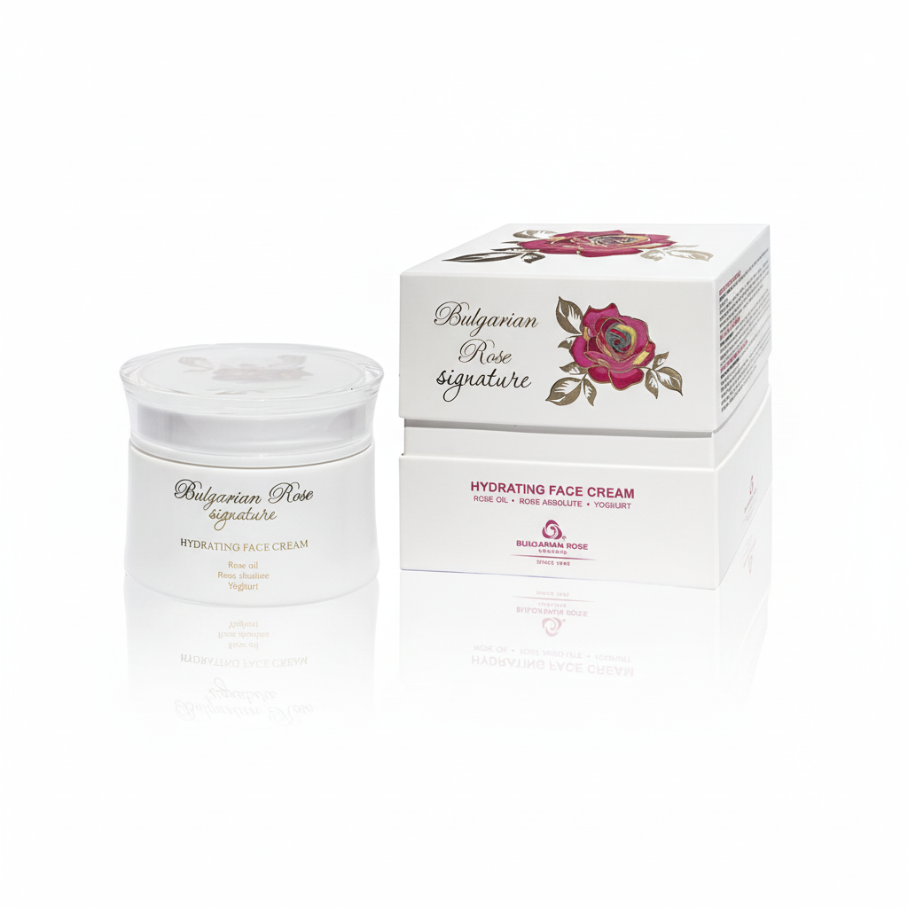Bulgarian Rose Signature Hydrating Face Cream з упаковкою - квадратний формат