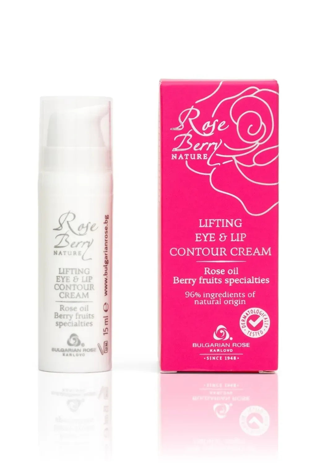 Ліфтинг-крем для контуру очей і губ Rose Berry Nature від Bulgarian Rose 15 мл