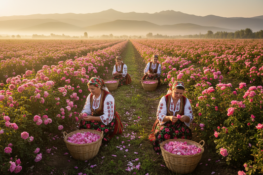 Збір троянд у Долині троянд Болгарії