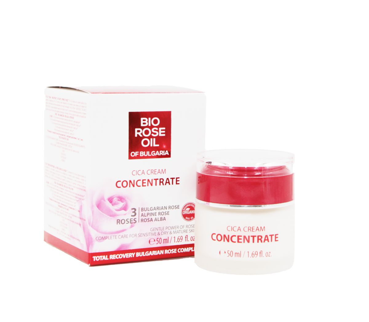 Відновлювальний CICA крем-концентрат «Ніжна сила троянд» BIO Rose Oil від BioFresh 50 мл