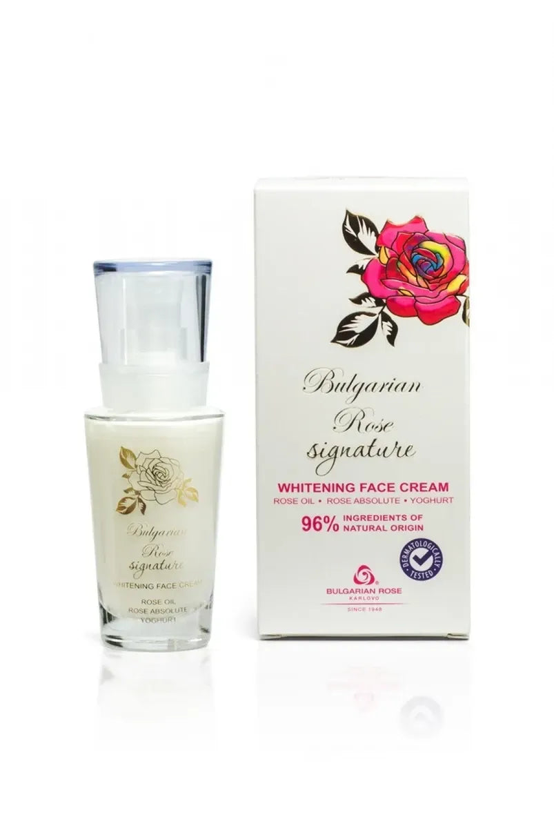 Освітлювальний крем для обличчя Signature з абсолю троянди та йогуртом від Bulgarian Rose 30 мл