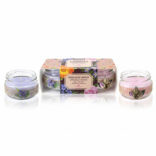 Набір свічок Троянда+Лаванда з натуральним конкретом троянди Bulgarian Rose