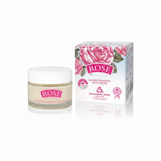 Крем для обличчя, що відновлює з маслом троянди Rose Original Q10 від Bulgarian Rose 50 мл
