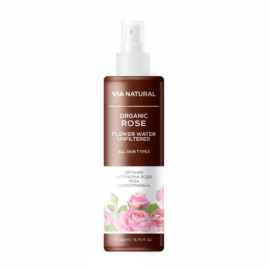 VIA NATURAL Organic Rose Flower Water - квадратний формат